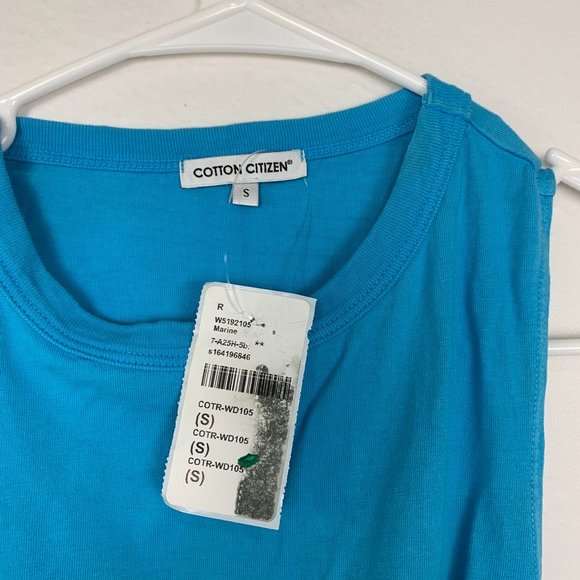 Cotton Citizen x Revolve Lisbon Mini Ruched Sleeveless Dress Marine Blue Small - Picture 7 of 10